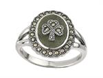 S2824 - Connemara marble shamrock ring